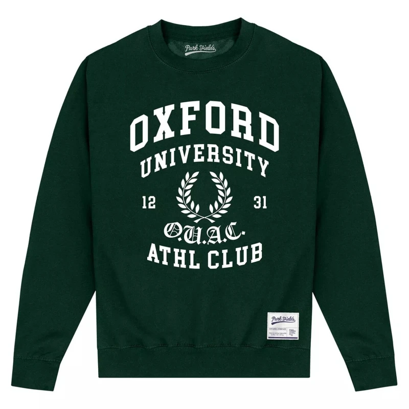 Image of Oxford University Mens Athletic Sweatshirt in Green Size: Medium Green Male M