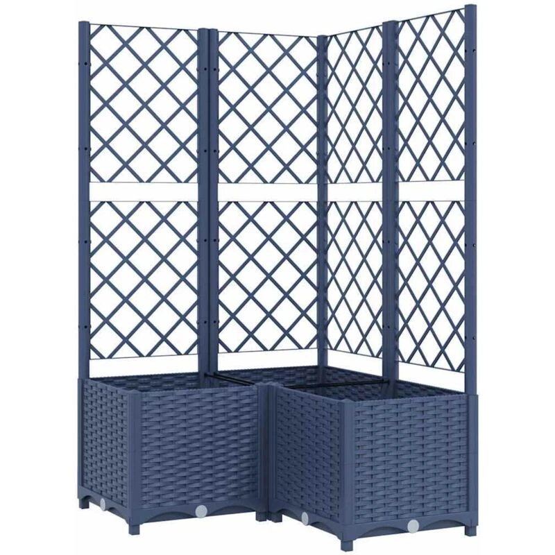 Image of VIDAXL Garden Planter with Trellis Blue Grey 80x80x136cm pp Vidaxl 8720286876039