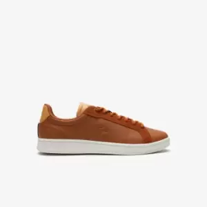 Image of Mens Lacoste Carnaby Pro Leather Trainers Size 6.5 UK Brown / Light Tan