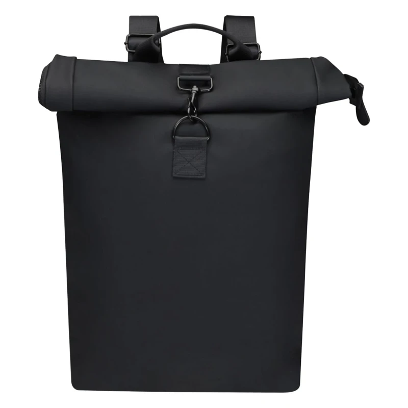 Image of Floso Mens Turner Roll Top 12L Laptop Backpack in Black Male One Size