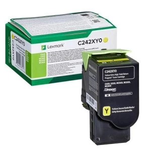 Image of Lexmark C242XY0 Yellow Laser Toner Ink Cartridge