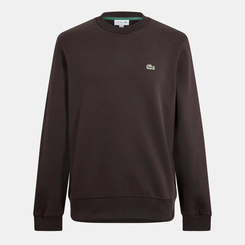 Image of Lacoste Mens Small Logo Crew Sweatshirt Brown SKB male S