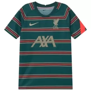 Image of 2021-2022 Liverpool Pre-Match Football Top (Atomic Teal) - Kids