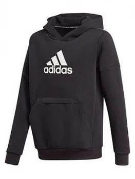 Image of Boys, adidas B Bos Fl Hoodie, Black, Size 7-8 Years