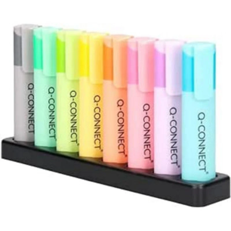 Image of Q - Connect Deskset with 8 Pastel Highlighters (Pack of 8) KF17806