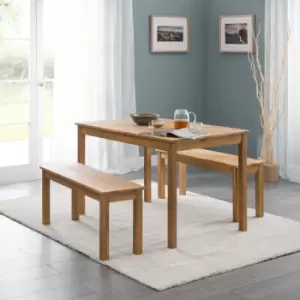 Image of Coxmoor Rectangular Dining Table with 2 Dining Benches Oak Oak