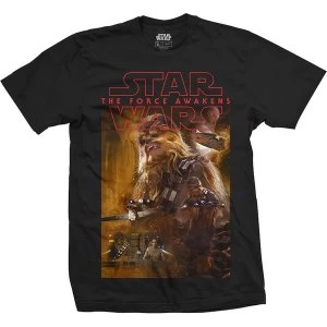 Image of Star Wars - Episode VII Chewbacca Composition Unisex Medium T-Shirt - Black