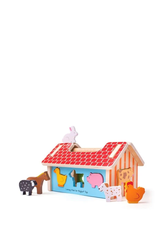 Image of Bigjigs Toys Farmhouse Shape Sorter Toy Multi unisex
