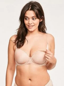 Image of Figleaves Flexi Wire Moulded Nursing Bra - Latte, Latte, Size 36F, Women