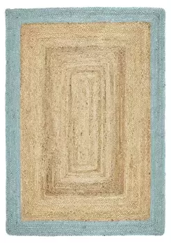 Image of Origins Jute Border Woven Cut Pile Rug - 160x230cm -Duck Egg