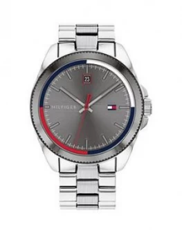 Image of Tommy Hilfiger Riley Stainless Steel Bracelet Grey Sunray Dial Mens Watch