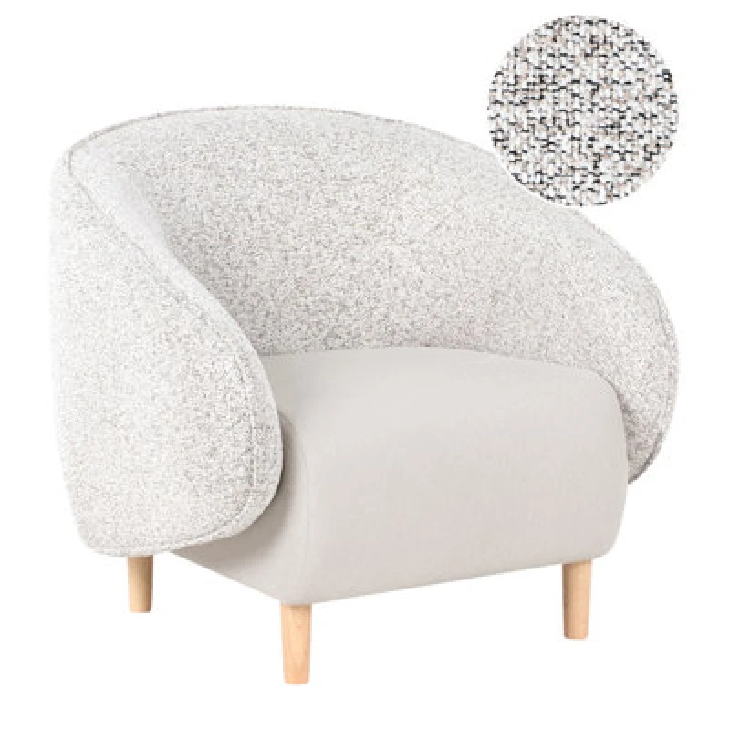 Image of Beliani Fabric Tub Chair Light Beige Umea
