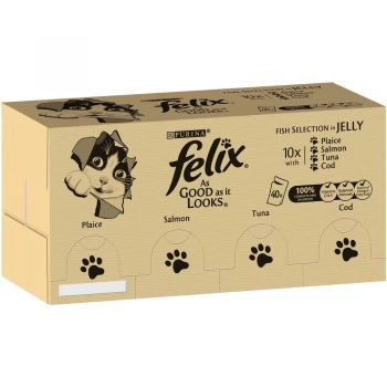 Image of Felix As Good As It Looks Mega Pack 120 x 100g - Tuna, Salmon, Cod & Plaice