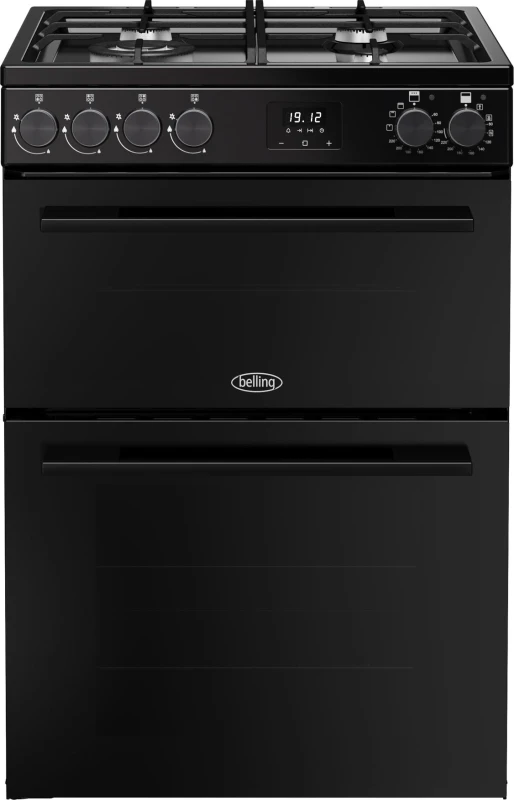 Image of Belling BEL FSA VISION 60DF BLK 60cm Freestanding Dual Fuel Cooker 12047 - BLACK BEL FSA VISION 60DF BLK