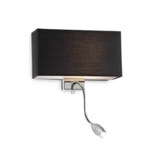 Image of Hotel 1 Light Indoor Wall Light Black, E27