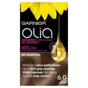 Image of Garnier Olia 6.0 Light Brown Permanent Hair Dye Brunette