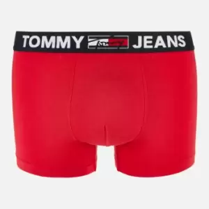Image of Tommy Jeans Mens Waistband Flag Boxer Briefs - Primary Red - M