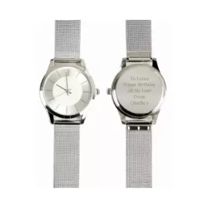 Image of Personalised Silver with Mesh Style Strap Watch