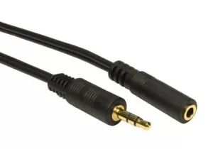 Image of 3.5mm (M) Stereo Plug to 3.5mm (F) Stereo Socket 5m Black OEM Cable