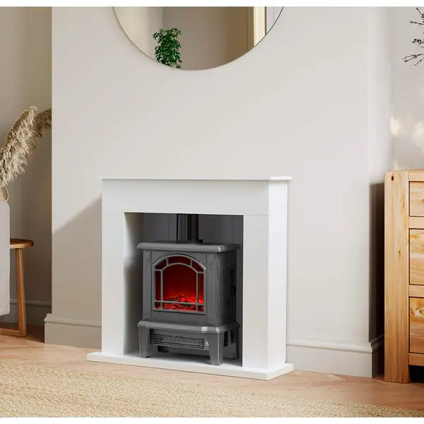 Image of Ealing 1.8KW Compact Stove Fire Suite Grey