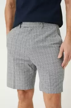 Image of Grey Check Smart Shorts
