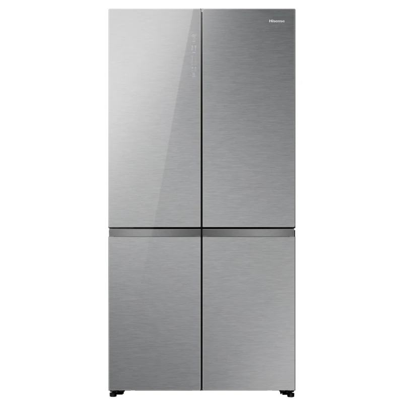 Image of Hisense KitchenFit RQ768N4GVE Total No Frost Multi-door American Fridge Freezer - Silver Glass - E Rated