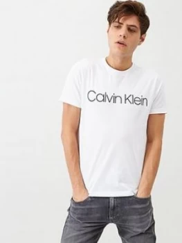 Image of Calvin Klein Front Logo T-Shirt - White