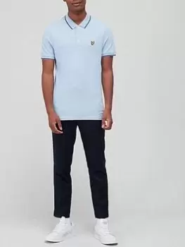 Image of Lyle & Scott Tipped Small Logo Polo Shirt - Blue Size XL, Men