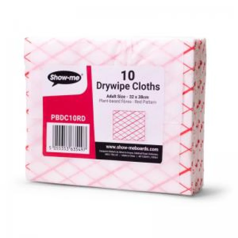 Image of Show-Me Plant Based Whiteboard Cleaning ClothsRed PK10 - PBDC10RD EXR56433EA