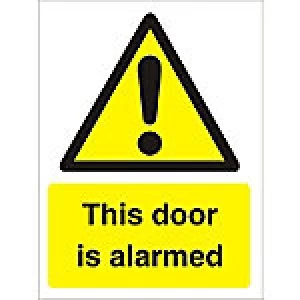 Image of Warning Sign Door Alarmed Plastic 40 x 30 cm