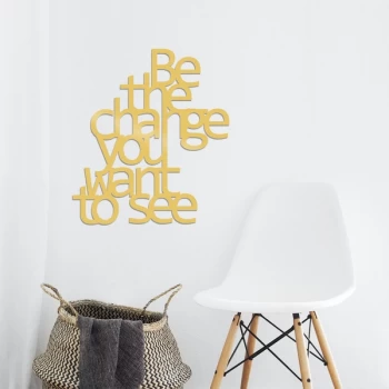 Image of Be The Change You Want To See - Gold Gold Decorative Metal Wall Accessory