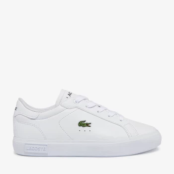Image of Lacoste Kids Powercourt Trainers - White - UK 11 Kids