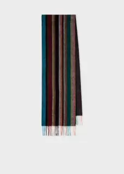 Image of Paul Smith Muted 'Signature Stripe' Cashmere-Blend Scarf