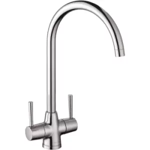 Image of Blanco Chrome Twin Lever Max Kitchen Mixer Tap