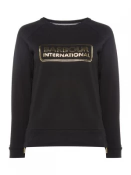Image of Barbour Mugello Long Sleeve Foil Logo Sweatshirt Black