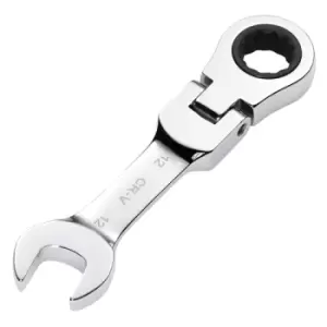 Image of Draper HI-TORQ Metric Stubby Flexible Head Ratchet Combination Spanner, 12mm