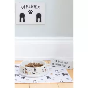 Image of Dog Print Ceramic Food Bowl