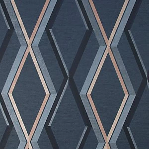 Image of Superfresco Easy Prestige Geometric Wallpaper Navy
