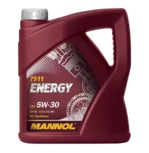 Image of MANNOL Engine oil 5W-30, Capacity: 4l, Part Synthetic Oil MN7511-4