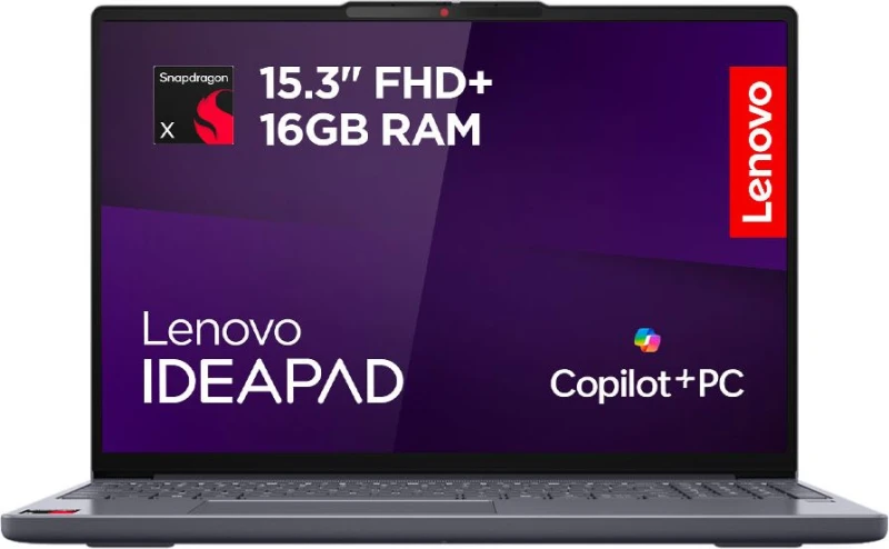 Image of Lenovo IdeaPad Slim 3 15Q8X10 15.3" Copilot+ Laptop - Qualcomm Snapdragon , 256GB SSD, 16GB RAM - Lunar Grey