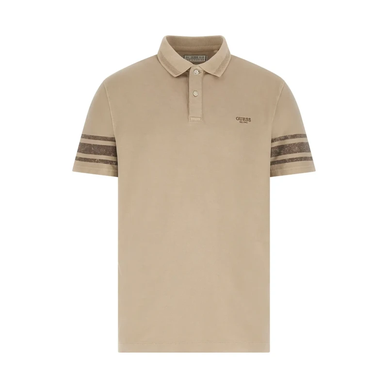 Image of Guess Faded printed polo Guess Beige Male S