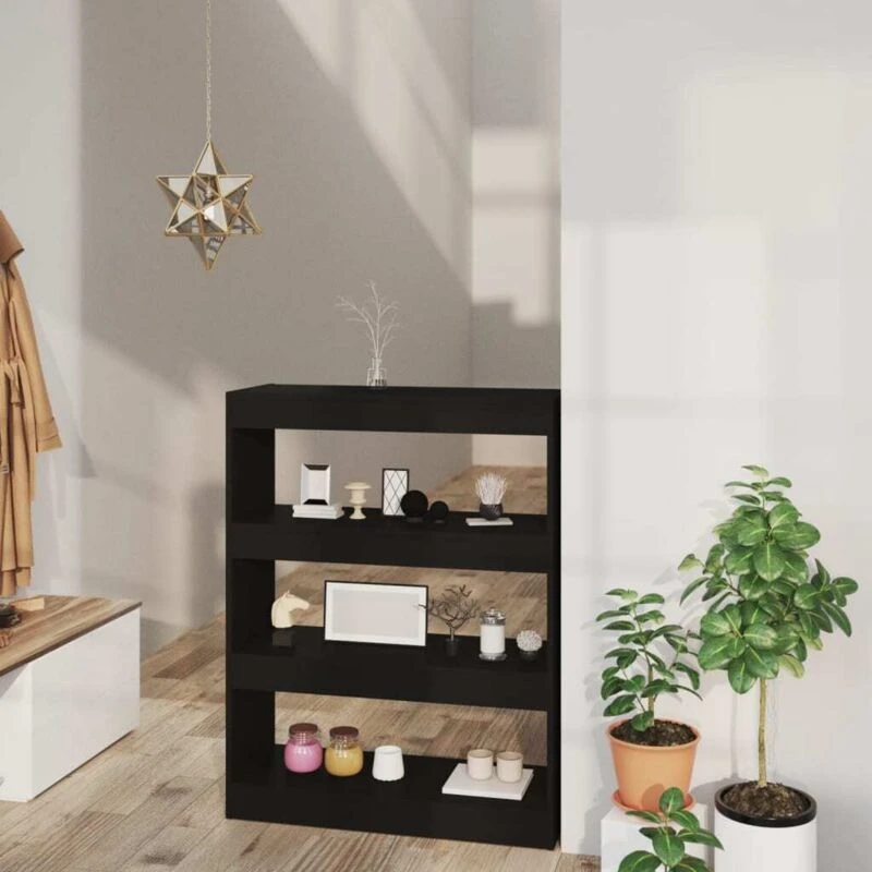 Image of VIDAXL Vidaxl - Book Cabinet/Room Divider Black 80x30x103cm Engineered wood 8720286843475