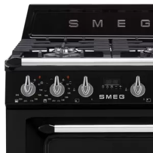 Image of Smeg Tr62Bl 60Cm Double Range Cooker With Induction Hob - Black