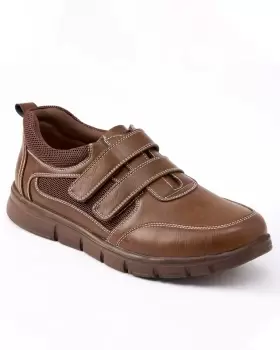 Image of Cotton Traders Mens Lightweight Adjustable Shoes in Brown
