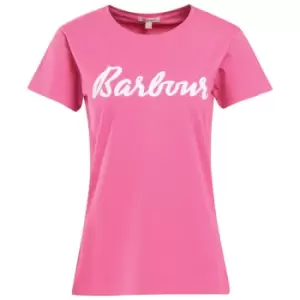 Image of Barbour Womens Rebecca Tee Begonia/White 10