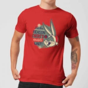 Image of Looney Tunes I'm The Reason There Is A Naughty List Mens Christmas T-Shirt - Red - XXL