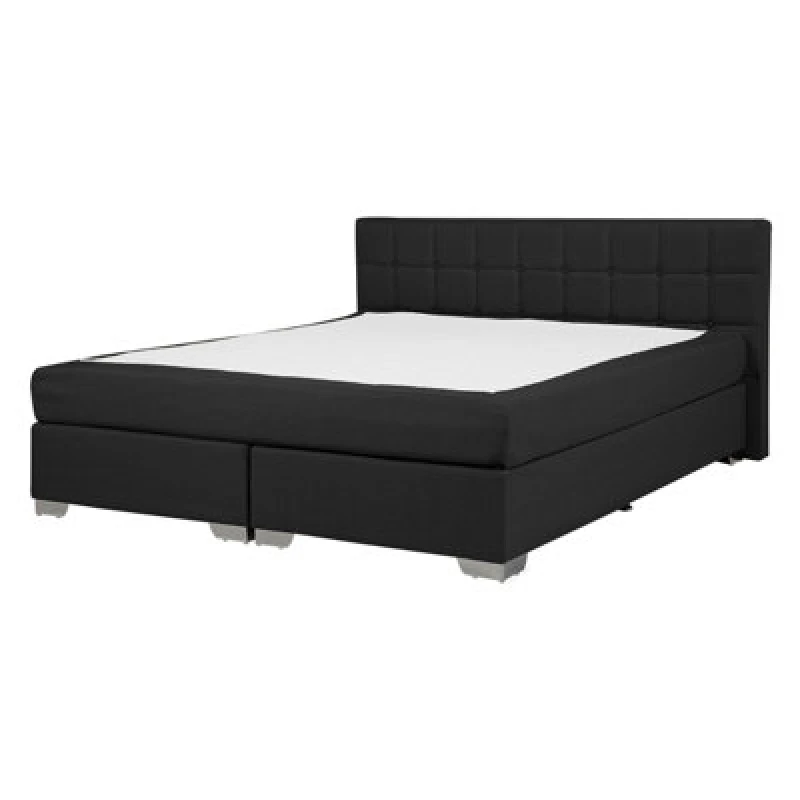 Image of Beliani Divan Bed Fabric Admiral 140 X 200 Cm (Eu Double) Black