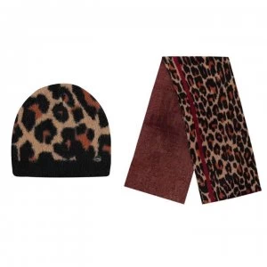 Image of Liu Jo Beanie and Scarf Set - Animalier S19E