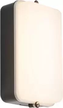 Image of KnightsBridge 230V IP54 5W LED Security Amenity Bulkhead Black Base with Opal Diffuser Cool White 4000K