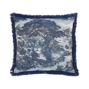 Image of Ted Baker Landscape Toile Cushion 45cm x 45cm, Navy